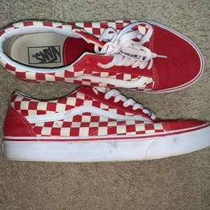 Checkerboard Print Vans Low